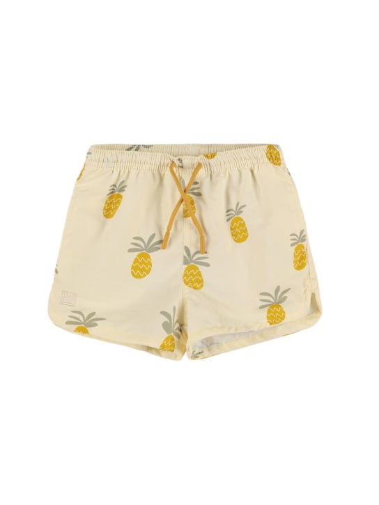 Liewood: Recycled nylon swim shorts - Light Yellow - kids-boys_0 | Luisa Via Roma