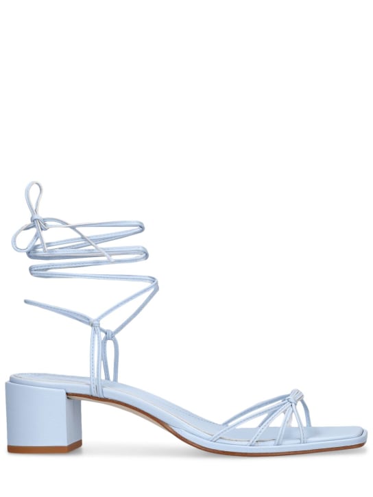 Aeyde: 55mm Serafina leather sandals - Açık Mavi - women_0 | Luisa Via Roma