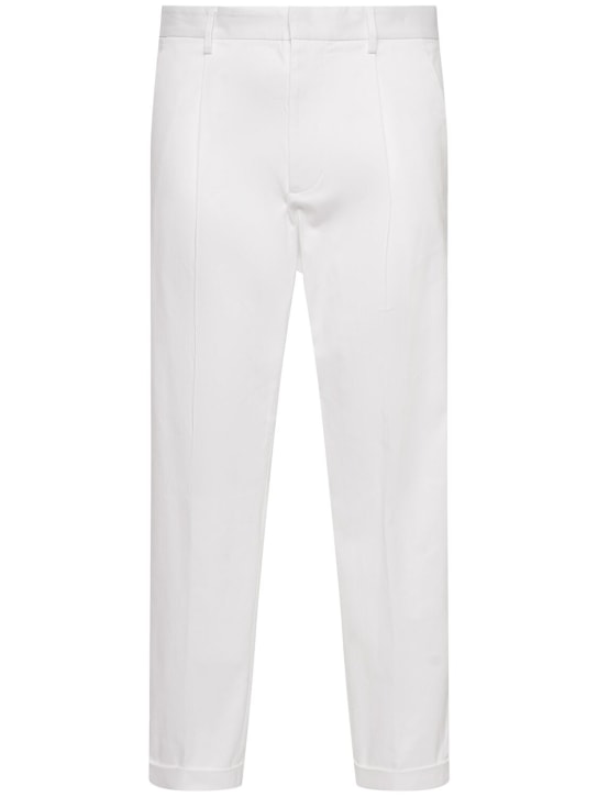 Dsquared2: Cotton one pleats pants - White - men_0 | Luisa Via Roma