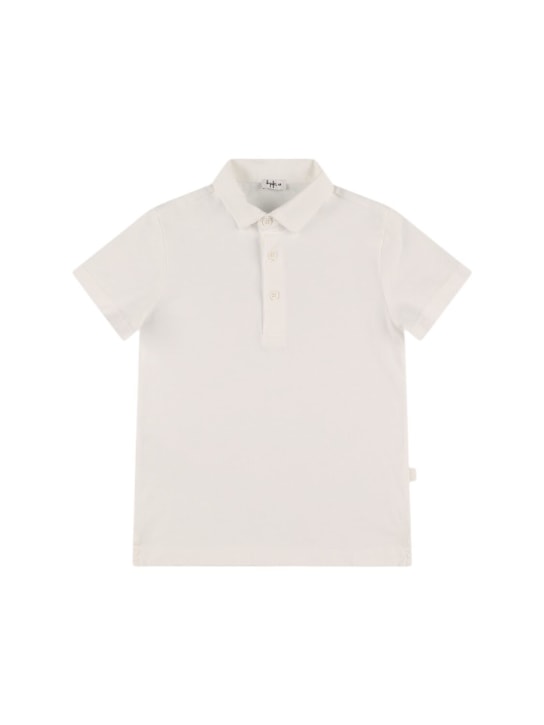 Il Gufo: Cotton piquet polo t-shirt - Beyaz - kids-boys_0 | Luisa Via Roma