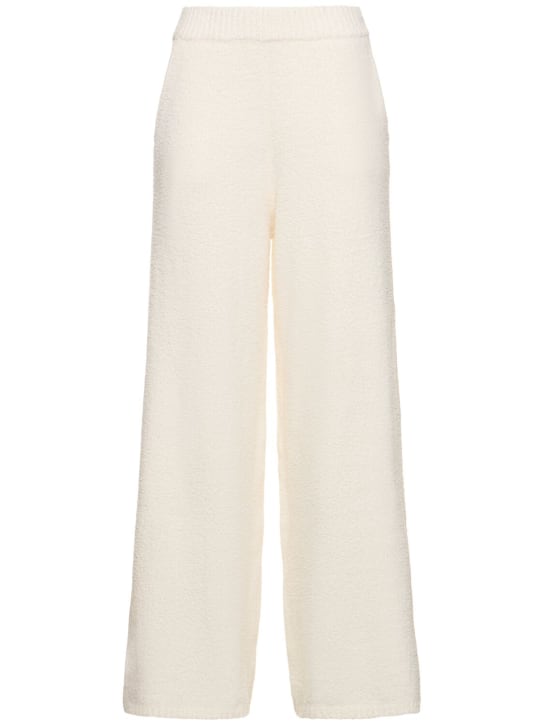 Weworewhat: Wide leg knitted pants - White - women_0 | Luisa Via Roma