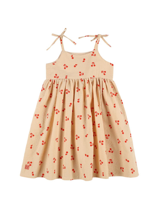 Liewood: Cherry print organic cotton dress - Multicolor - kids-girls_0 | Luisa Via Roma