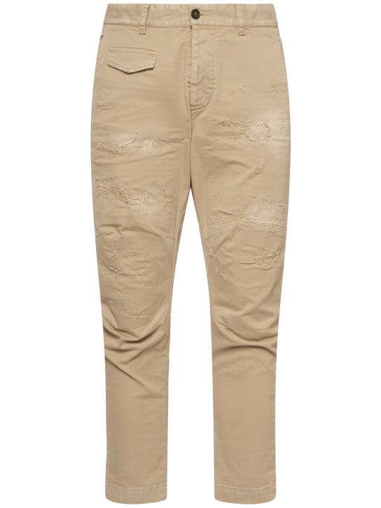 Dsquared2: Pantalones cargo de algodón - Desert Tan - men_0 | Luisa Via Roma
