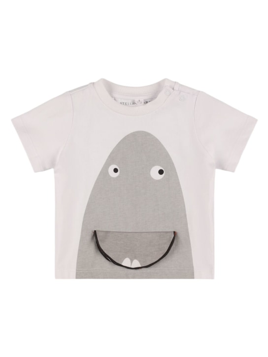 Stella Mccartney Kids: T-shirt in cotone con stampa - Bianco - kids-boys_0 | Luisa Via Roma