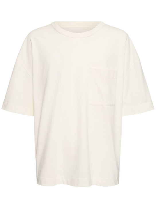 Lemaire: Boxy版型棉&亚麻T恤 - 白色 - men_0 | Luisa Via Roma