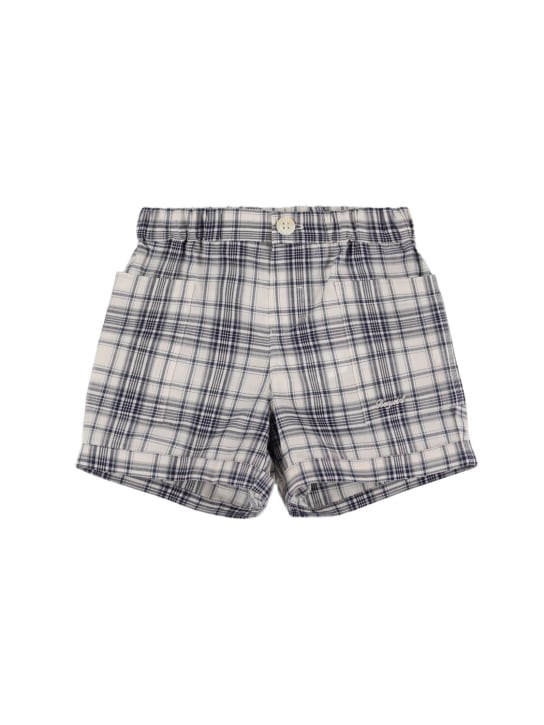 Bonpoint: Shorts de popelina de algodón - Azul - kids-boys_0 | Luisa Via Roma