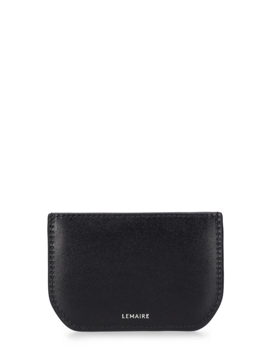 Lemaire: Calepin leather card holder - Black - women_0 | Luisa Via Roma