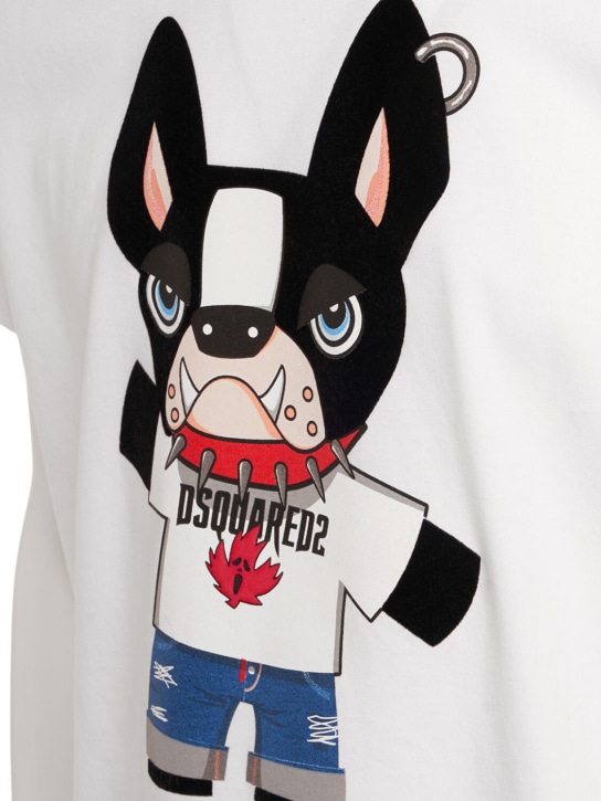 Dsquared2: Camiseta de algodón estampado - men_4 | Luisa Via Roma