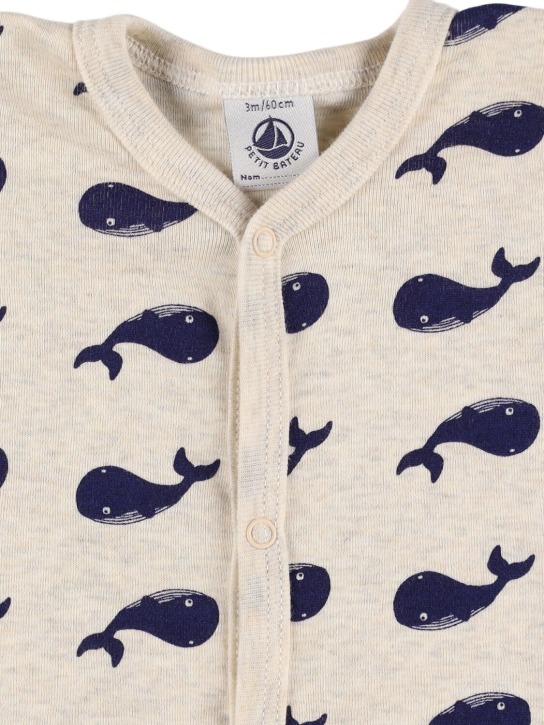 Petit Bateau: Whale print cotton romper - Multicolor - kids-boys_1 | Luisa Via Roma