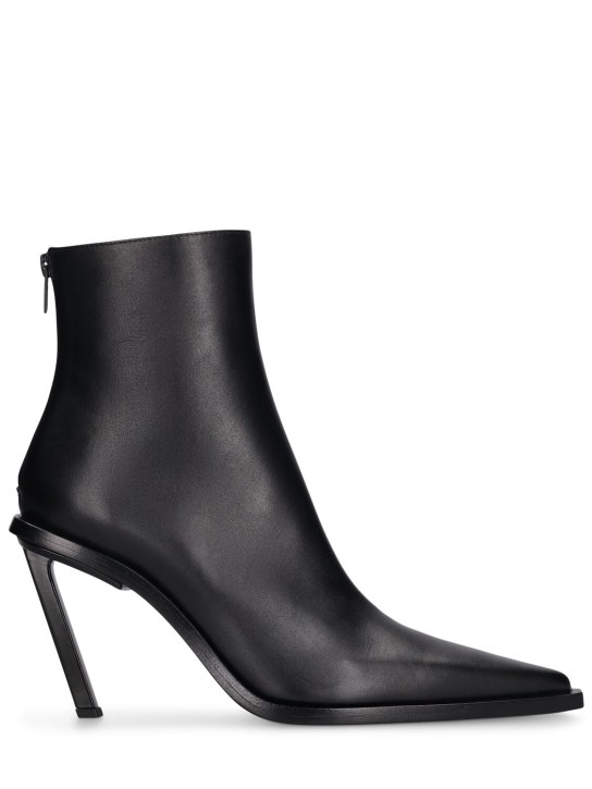 Ann Demeulemeester: 90mm Anic high heel leather ankle boots - Siyah - women_0 | Luisa Via Roma