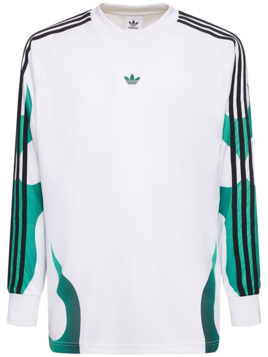 adidas Originals: Flames Bike tech long sleeve t-shirt - White/Black - men_0 | Luisa Via Roma