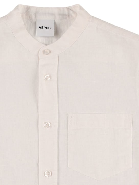 ASPESI: Cotton poplin shirt - White - kids-boys_1 | Luisa Via Roma