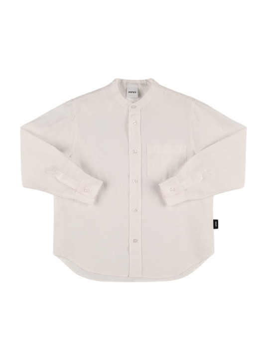 ASPESI: Cotton poplin shirt - White - kids-boys_0 | Luisa Via Roma