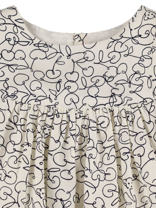 Bonpoint: Bedrucktes Kleid aus Baumwollpopeline - Weiß/Schwarz - kids-girls_1 | Luisa Via Roma