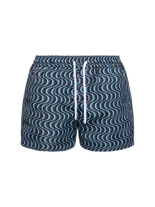 Frescobol Carioca: Copa Camada printed tech swim shorts - Blue - men_0 | Luisa Via Roma