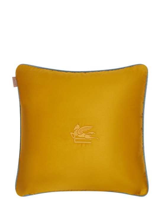Etro: Maranta embroidered cushion - Multicolor - ecraft_1 | Luisa Via Roma
