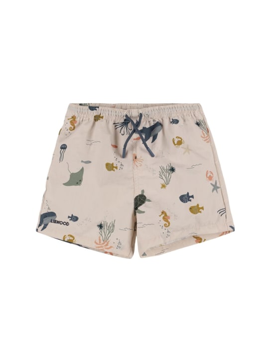 Liewood: Shorts mare in nylon riciclato stampato - Multicolore - kids-boys_0 | Luisa Via Roma