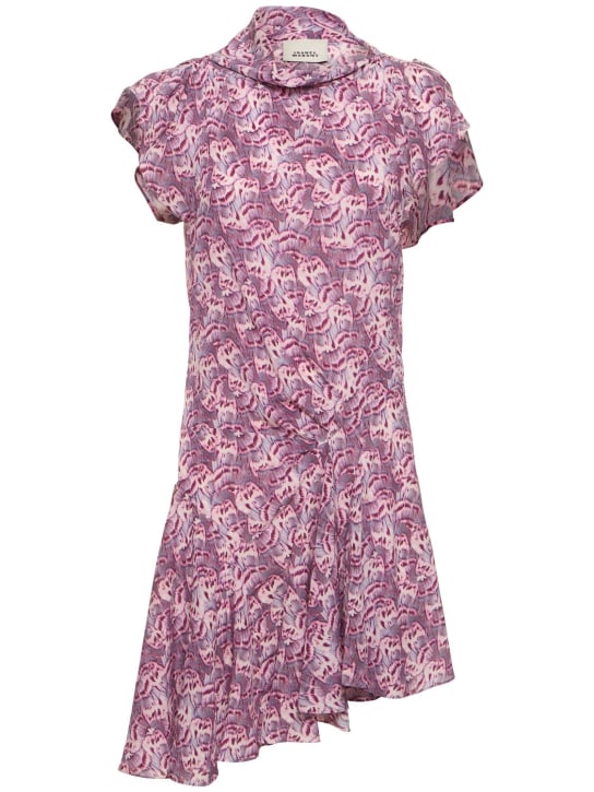 Isabel Marant: Viona printed silk blend mini dress - Mauve/Multi - women_0 | Luisa Via Roma