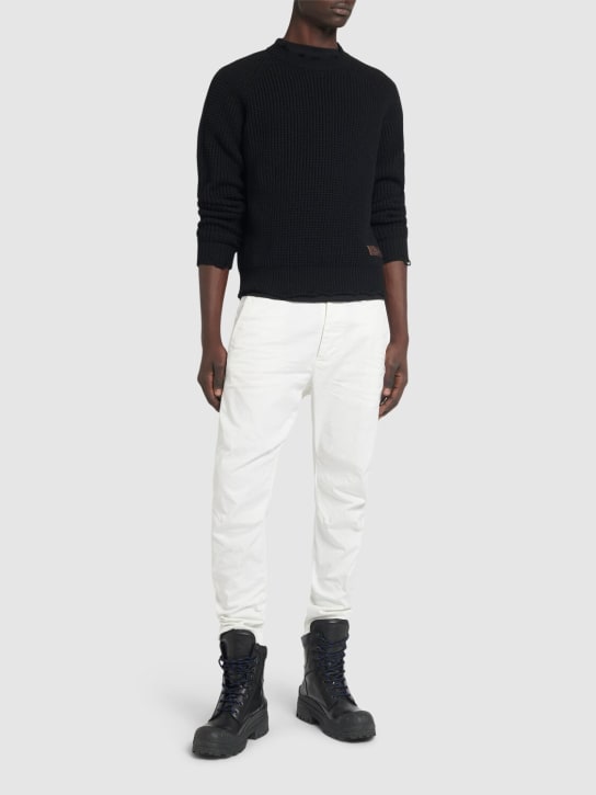 Dsquared2: Pantalones chino de algodón - Blanco - men_1 | Luisa Via Roma