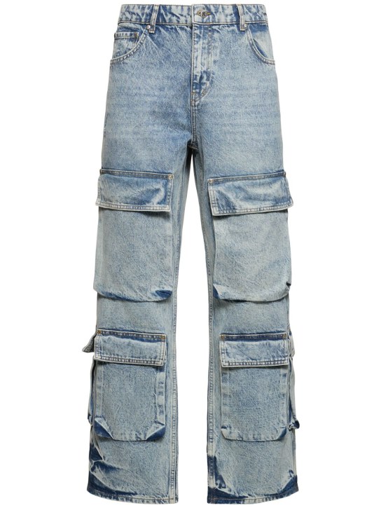 Represent: Jeans cargo de denim de algodón - Azul - men_0 | Luisa Via Roma