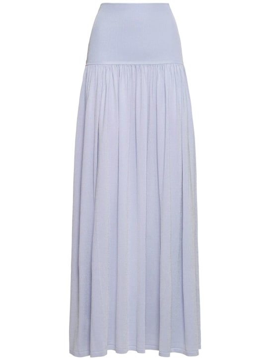 Zimmermann: Natura high waist midi skirt - Açık Mavi - women_0 | Luisa Via Roma
