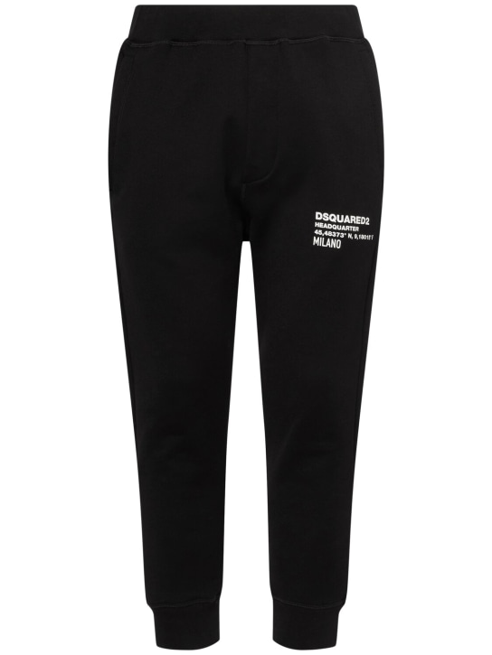 Dsquared2: Dean relaxed fit cotton pants - Siyah - men_0 | Luisa Via Roma