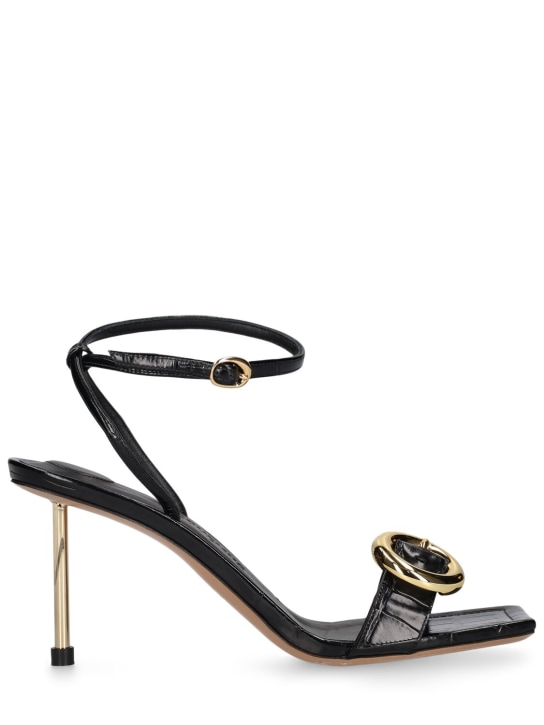 Jacquemus: 80mm Regalo leather sandals - Black - women_0 | Luisa Via Roma