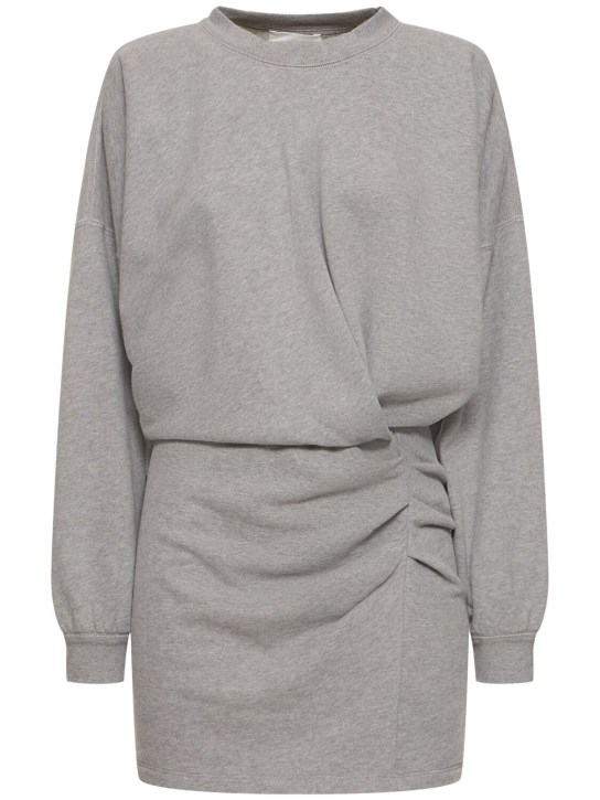 Marant Etoile: Robe courte en jersey de coton Samuela - Gris - women_0 | Luisa Via Roma