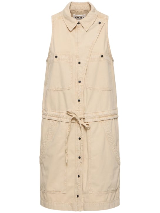 Marant Etoile: Ines sleeveless cotton midi dress - Bej - women_0 | Luisa Via Roma