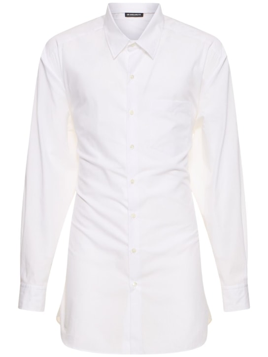 Ann Demeulemeester: Arnout fluid belted long shirt - Beyaz - men_0 | Luisa Via Roma