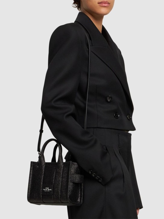 Marc Jacobs: The Crossbody glittered leather bag - Black - women_1 | Luisa Via Roma