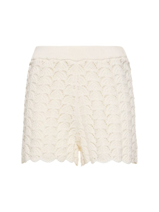 Loulou Studio: Tiran cotton shorts - Ivory - women_0 | Luisa Via Roma