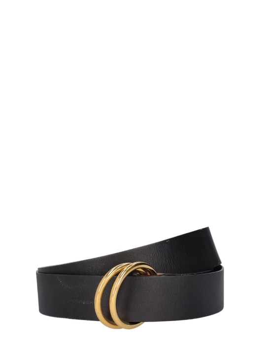 Michael Kors Collection: Jackie leather belt - Siyah - women_0 | Luisa Via Roma