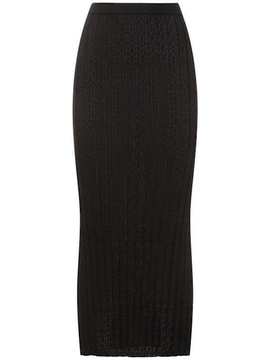 Loulou De Saison: Dera viscose blend long skirt - Black - women_0 | Luisa Via Roma
