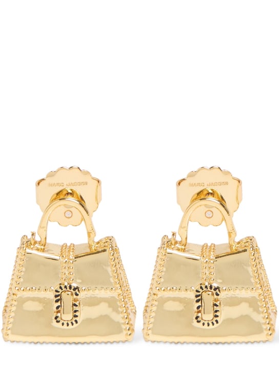 Marc Jacobs: St Marc cubic zirconia stud earrings - Gold - women_0 | Luisa Via Roma
