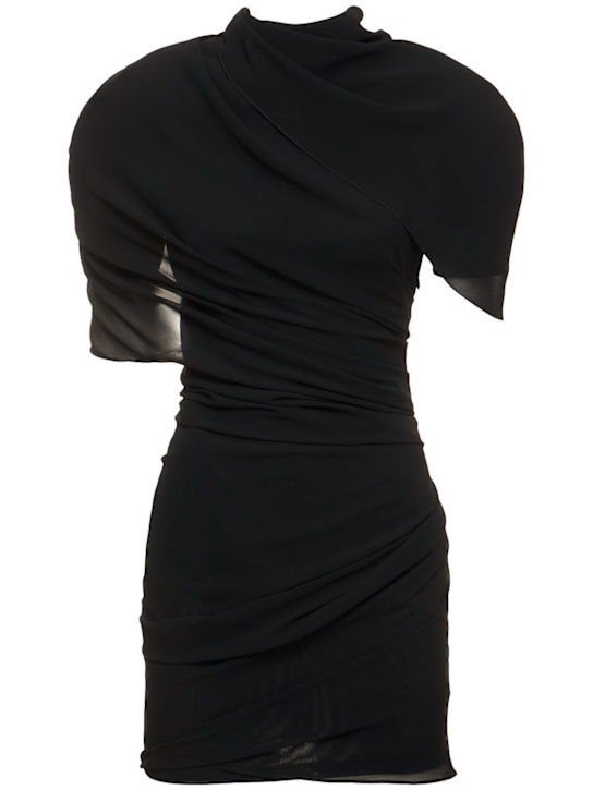 Jacquemus: Vestito La Robe Castagna in saten - Nero - women_0 | Luisa Via Roma