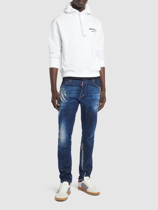 Dsquared2: Cool fit cotton logo hoodie - White - men_1 | Luisa Via Roma