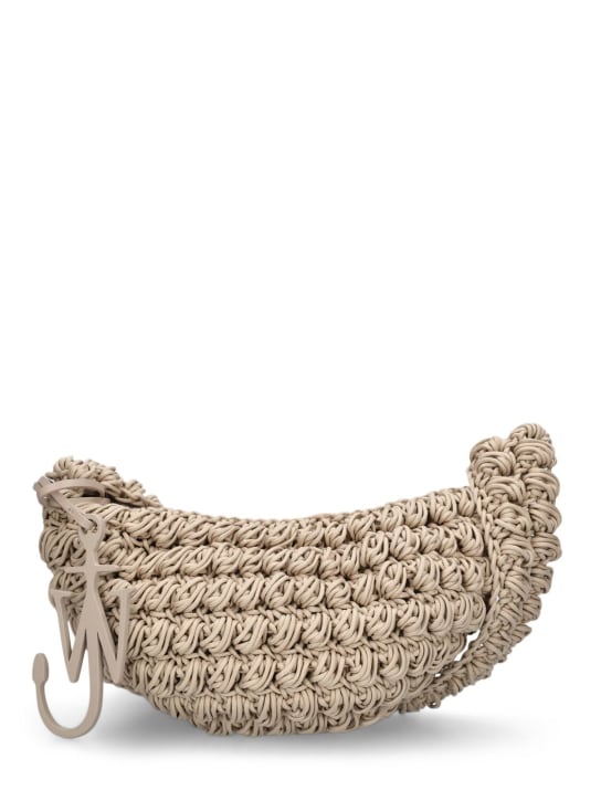 JW Anderson: Borsa Popcorn Sling crochet - Grigio - women_0 | Luisa Via Roma