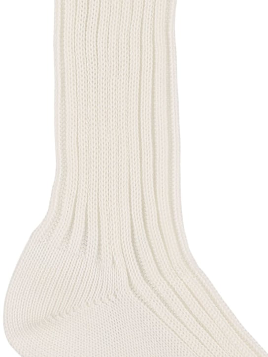 AURALEE: Cotton long socks - White - men_1 | Luisa Via Roma