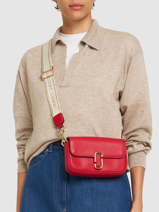 Marc Jacobs: The Mini Soft leather shoulder bag - Kırmızı - women_1 | Luisa Via Roma