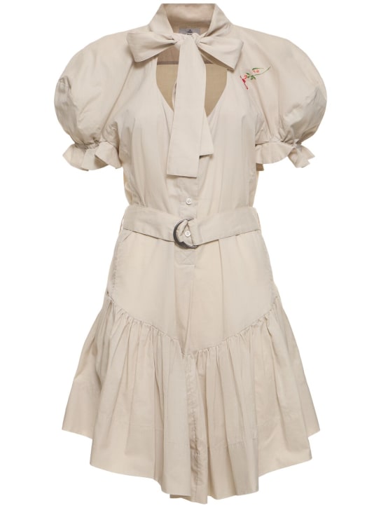 Vivienne Westwood: Football Heart mini cotton shirt dress - women_0 | Luisa Via Roma