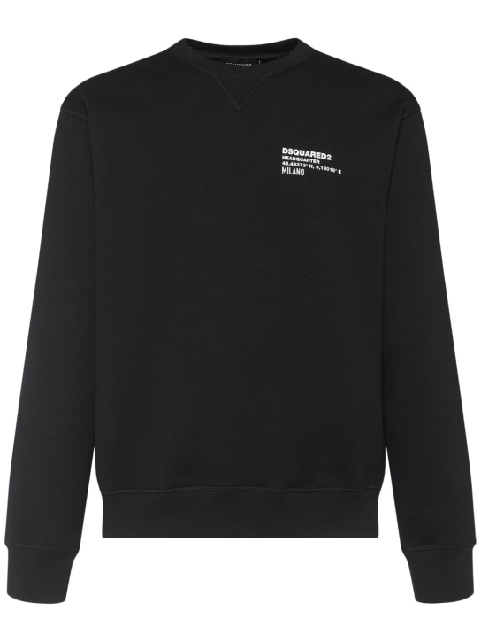 Dsquared2: Cool fit crewneck sweatshirt - Black - men_0 | Luisa Via Roma