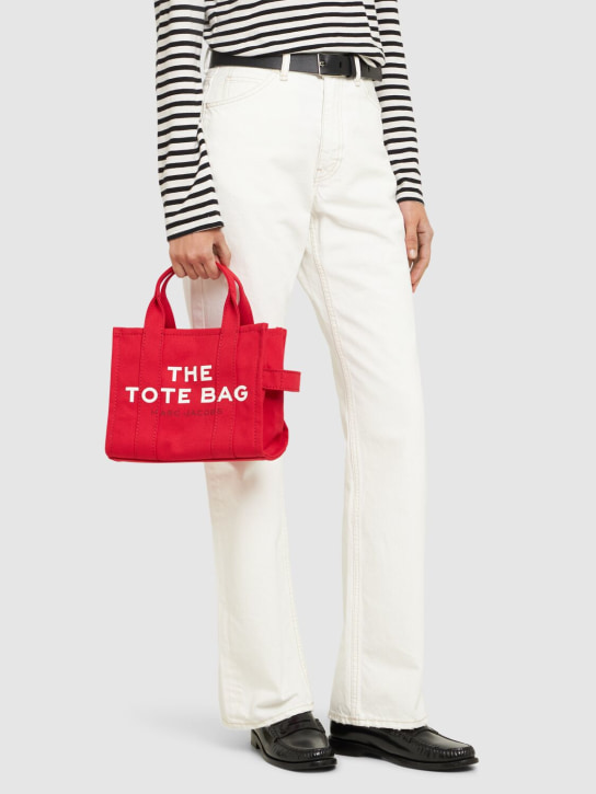 Marc Jacobs: The Small cotton canvas tote bag - Kırmızı - women_1 | Luisa Via Roma