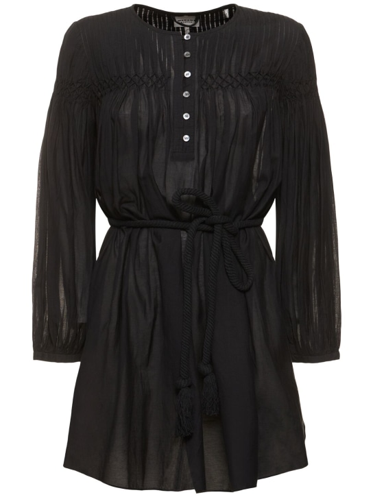 Marant Etoile: Adeliani buttoned long sleeve dress - Black - women_0 | Luisa Via Roma