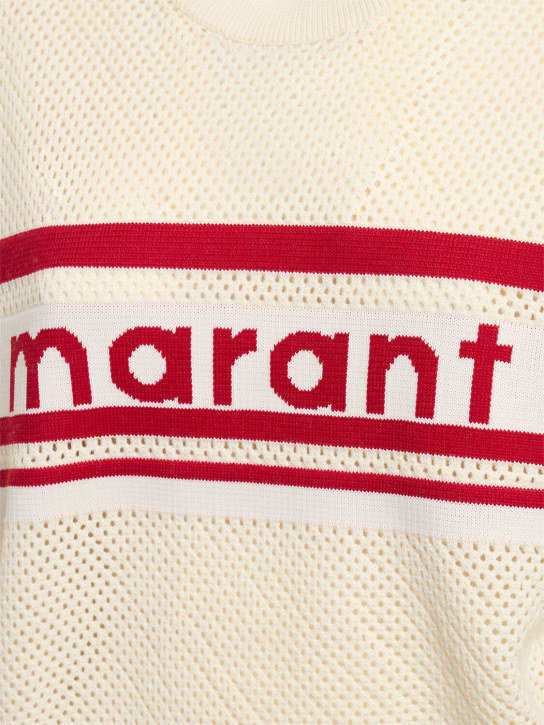 Marant Etoile: Pullover aus Baumwollmischung mit Logo „Arwen“ - Naturfarben - men_1 | Luisa Via Roma