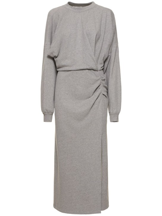 Marant Etoile: Salomon cotton blend midi dress - Gri - women_0 | Luisa Via Roma