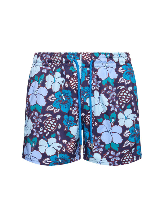 VILEBREQUIN: Moorise print stretch nylon swim shorts - Lacivert - men_0 | Luisa Via Roma