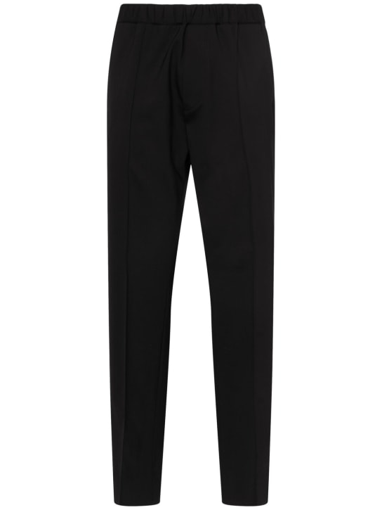 Dsquared2: Pantalones deportivos de lana stretch - Negro - men_0 | Luisa Via Roma