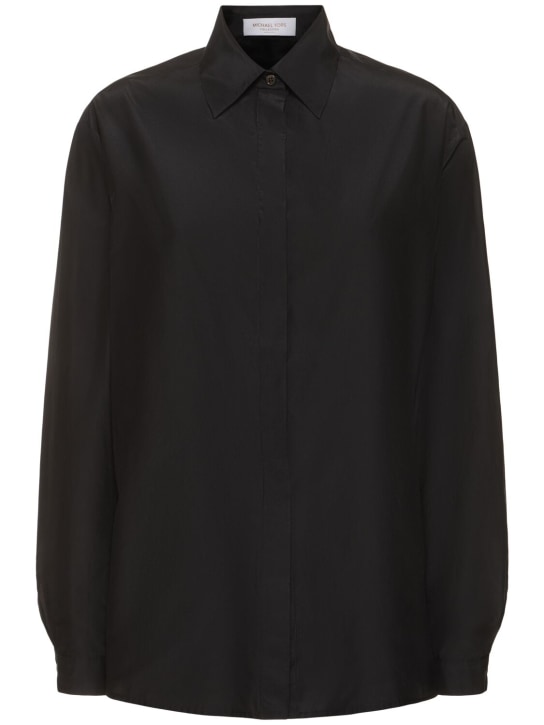 Michael Kors Collection: Silk & cotton taffeta shirt - Black - women_0 | Luisa Via Roma
