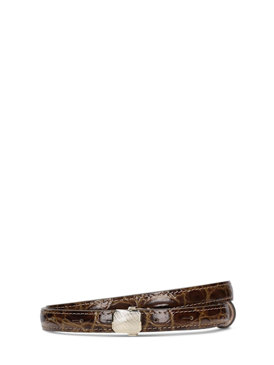 Lemaire: 15mm Military embossed leather belt - women_0 | Luisa Via Roma
